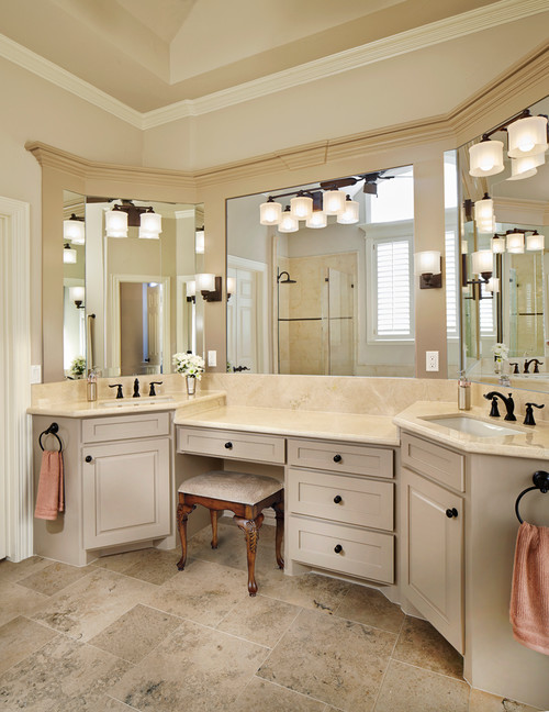 Crema Marfil Marble Bathroom Vanity Countertop Ideas